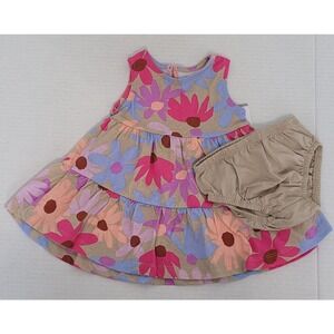Baby girl Carter's dress w/panty bright floral print sleeveless Sz 3mo‎